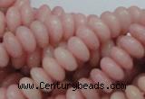 CAS09 15.5 inches 5*10mm rondelle pink angel skin gemstone beads