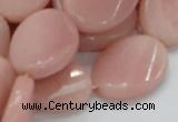 CAS28 15.5 inches 18*25mm twisted oval pink angel skin gemstone beads