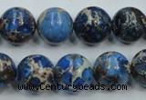 CAT51 15.5 inches 14mm round dyed natural aqua terra jasper beads