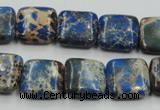 CAT53 15.5 inches 16*16mm square dyed natural aqua terra jasper beads