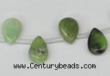 CAU42 10*14mm top-drilled flat teardrop australia chrysoprase beads