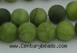 CAU512 15.5 inches 8mm round matte Chinese chrysoprase beads