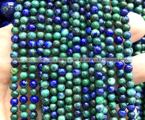 CAZ45 15 inches 4mm round azurite malachite beads wholesale