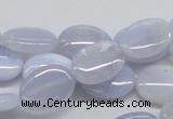 CBC10 15.5 inches 13*18mm oval blue chalcedony beads wholesale