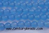 CBC251 15.5 inches 6mm A grade round ocean blue chalcedony beads