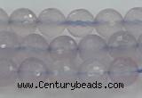 CBC436 15.5 inches 8mm faceted round purple chalcedony beads