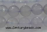 CBC438 15.5 inches 12mm faceted round purple chalcedony beads