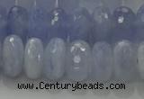 CBC448 15.5 inches 7*12mm faceted rondelle blue chalcedony beads