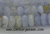 CBC465 15.5 inches 5*8mm faceted rondelle blue chalcedony beads