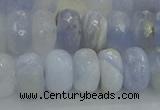 CBC466 15.5 inches 6*10mm faceted rondelle blue chalcedony beads