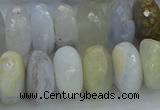 CBC468 15.5 inches 8*14mm faceted rondelle blue chalcedony beads