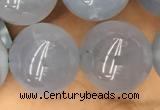 CBC736 15.5 inches 16mm round blue chalcedony beads wholesale