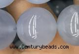 CBC737 15.5 inches 18mm round blue chalcedony beads wholesale