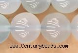 CBC812 15.5 inches 10mm round blue chalcedony gemstone beads
