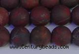 CBD364 15.5 inches 12mm round matte poppy jasper beads wholesale