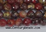 CBD369 15.5 inches 6mm faceted round brecciated jasper beads