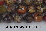 CBD370 15.5 inches 8mm faceted round brecciated jasper beads