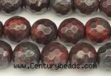 CBD390 15 inches 6mm faceted round brecciated jasper beads