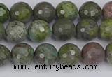 CBG102 15.5 inches 8mm faceted round bronze green gemstone beads