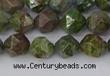 CBG109 15.5 inches 8mm faceted nuggets bronze green gemstone beads