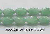 CBJ14 15.5 inches 8*12mm faceted rice jade beads wholesale