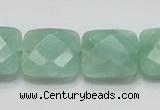 CBJ34 15.5 inches 20*20mm faceted square jade beads wholesale