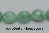 CBJ37 15.5 inches 15mm faceted flat round jade beads wholesale