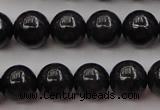 CBJ657 15.5 inches 8mm round black jade beads wholesale