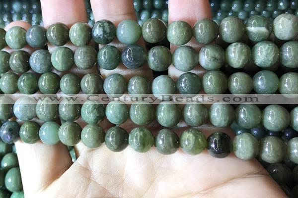 CBJ702 15.5 inches 8mm round green jade beads wholesale