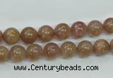 CBQ202 15.5 inches 8mm round strawberry quartz beads wholesale