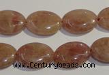 CBQ23 15.5 inches 15*20mm oval strawberry quartz beads wholesale