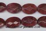 CBQ278 15.5 inches 13*18mm faceted oval strawberry quartz beads
