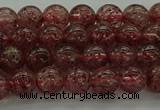 CBQ311 15.5 inches 6mm round natural strawberry quartz beads