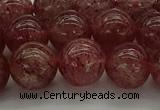 CBQ313 15.5 inches 10mm round natural strawberry quartz beads