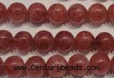 CBQ353 15.5 inches 10mm round natural strawberry quartz beads