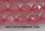 CBQ439 15.5 inches 12mm faceted nuggets strawberry quartz beads