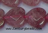 CBQ472 15.5 inches 18mm faceted heart strawberry quartz beads