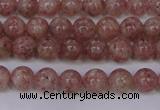 CBQ601 15.5 inches 6mm round natural strawberry quartz beads