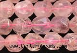 CBQ719 15.5 inches 8mm faceted nuggets strawberry quartz beads