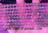 CBQ723 15.5 inches 6mm faceted round mixed strawberry quartz beads