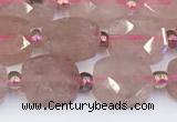 CBQ751 15.5 inches 8*10mm faceted oval strawberry quartz beads