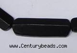 CBS15 15.5 inches 12*40mm cylinder black stone beads wholesale