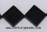 CBS17 15.5 inches 20*20mm diamond black stone beads wholesale