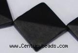 CBS18 15.5 inches 30*30mm diamond black stone beads wholesale