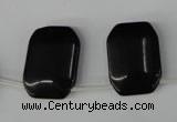 CBS345 Top-drilled 18*25mm rectangle blackstone beads wholesale