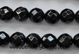 CBS504 15.5 inches 7mm faceted round A grade black spinel beads