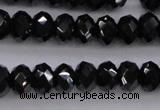 CBS514 15.5 inches 4*6mm faceted rondelle AA grade black spinel beads