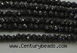 CBS531 15.5 inches 1.5*2.5mm faceted rondelle black spinel beads