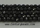 CBS534 15.5 inches 3mm faceted round black spinel beads