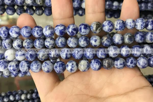 CBS602 15.5 inches 8mm round blue spot stone beads wholesale